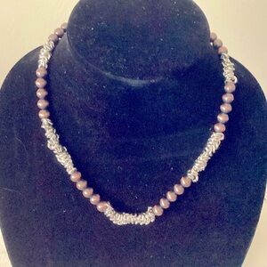 Tiger’s Eye Silver Tone Necklace